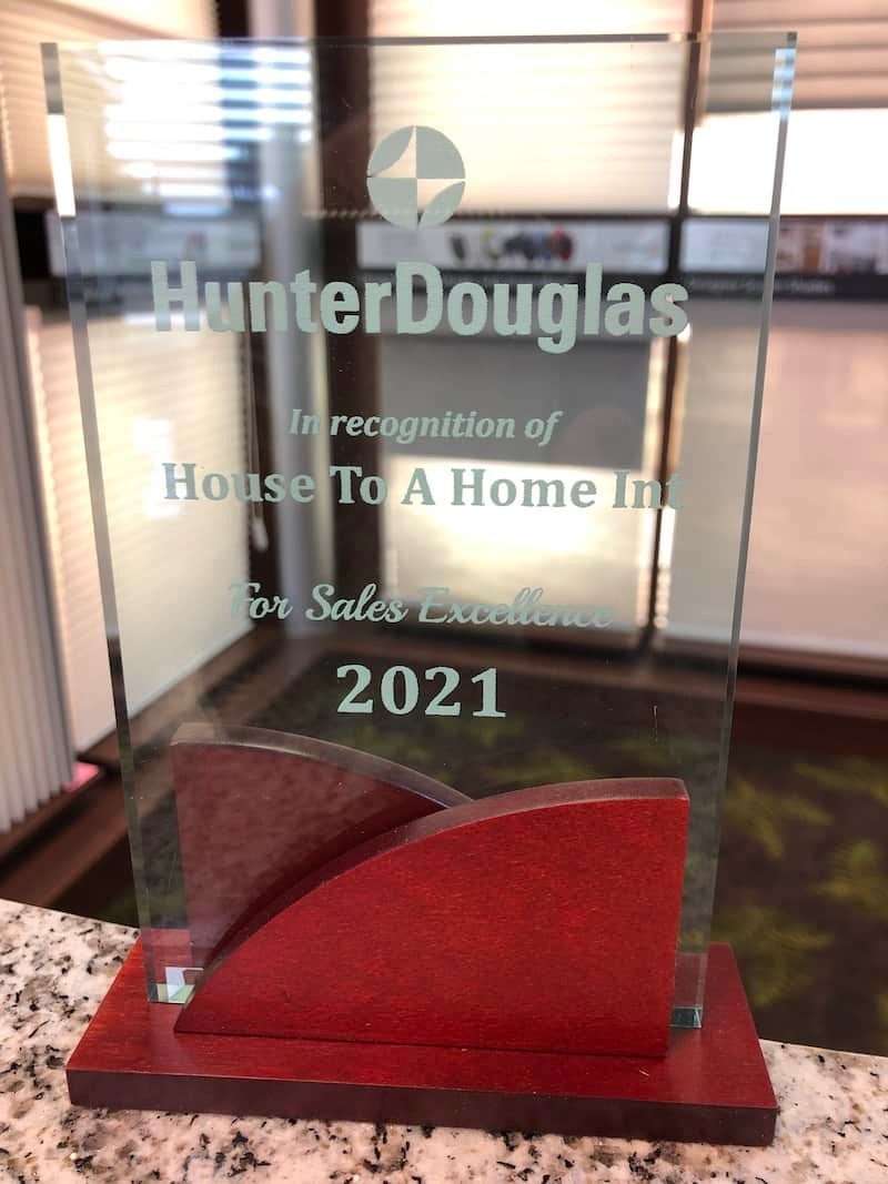 Hunter Douglas Sales Excellence Aware to House To A Home Interiors Near Springfield, Illinois (IL)