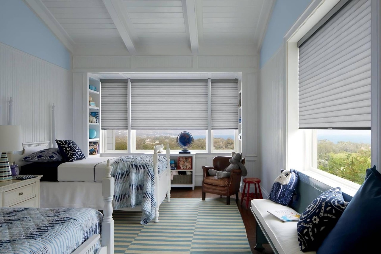 Hunter Douglas Sonnette® Roller Shades decorating a modern home interior near Springfield, IL